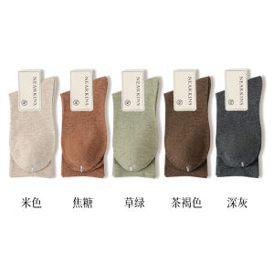 ผู้หญิง ผ้าฝ้าย ถุงเท้าสีบริสุทธิ์ ฤดูใบไม้ผลิ ฤดูใบไม้ร่วง เข่าสูงไม่มีการปิดป้องกันกลิ่นสวมใส่สบายในบ้านตลอดทั้งปี