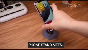 Desk Phone Holder Foldable Heavy Full Metal Tablet Stand 360° Rotate K-01