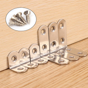 8pcs Right Angle Corner Brace Fastener Hardware Furniture Holder Cupboard Cabinet Stainless Steel L-shaped Shelf Brackets Support