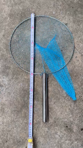 Vợt INOX vớt cá - Cán Dài 30cm ( 40x70cm ) Màu Xanh Ngọc.