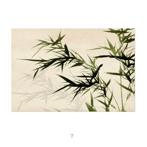 Retro Chinese Style Bamboo Decorative Painting Self Adhesive Oil Canvas Living Room Hotel Homestay Electric Meter Box Decoration