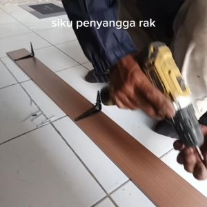 Siku Penyangga Rak Dinding Besi L Hitam & Putih Shelf Bracket Breket Ambalan