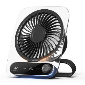 Portable Desktop Small Fan Table Top Fan Bedroom Ultra-thin Portable Handheld Fan USB Charging Jisulife Style Digital Display