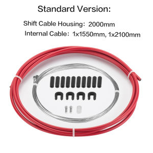 CNC Bike Shifter Cables Kit for Shimano/SRAM Rear Derailleur | 3500mm Housing & 2800mm Inner Cable | Smooth Shifting