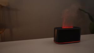 Flame Humidifier Aroma Diffuser Fire Humidifier Aromatherapy Fragrance Diffuser for Home Essential Oil Diffuser with Night Light