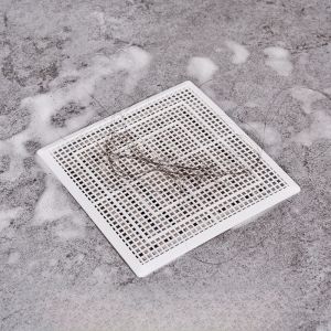 Square Bathroom Drain Hair Filter Net Pool Drainage Cover Cuttable Sink Drainage Mesh Hair Clogging Prevention Drain Cover