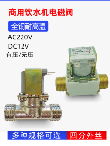 Commercial Boiling Water Dispenser High Temperature Resistant Inlet And Outlet Valve 220V Drinking Machine Electromagnetic Valve 12V Zero Pressure Switch