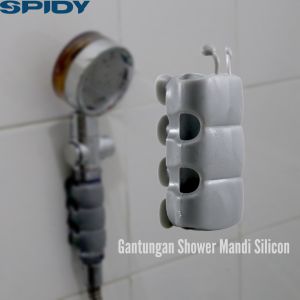 SPIDY Gantungan Dudukan Braket Kepala Sower Kamar Mandi Silicon Tempel Copot Pasang Isap Bracket Hanger Shower Suction Cup