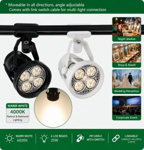 [Ready Stock] Plug-in LED Clip Spotlight 2m Cable Linkable Portable Display Light for Pasar Malam Clothing Store 商场夜市摆摊夹