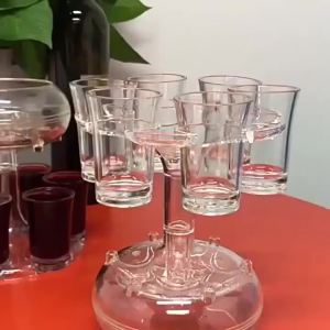 Adjustable Shot Glass Dispenser And Stand Can Hold 6 Wine Glasses Suitable For Party Use Made Of Food-Grade Plexiglass