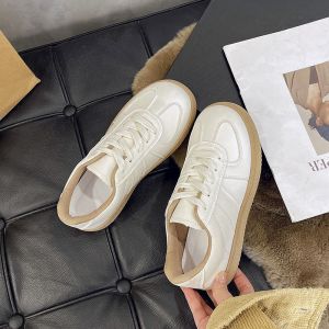 Small White Shoes Womens Flat Soles Light and Breathable German Training Shoes Versatile Fashion Casual Shoes Simple Style Sneakers