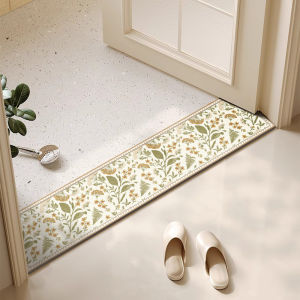LEKEN | Narrow Threshold Stone & Absorbent Carpet for Bathroom Entrance