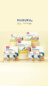 MAKUKU Dry Care Popok Bayi Sekali Pakai Tipe Celana / Perekat Size NB-S38 / M30 / L28 / XL24 / XXL22