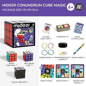 🪄 MIDEER 🪄 CONUNDRUM CUBE MAGIC TRICK GAME (36 MAGIC TRICKS) Educational Toy for Kids Children for Him Her Gift Birthday