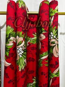 Christmas Red(cretona fabric)5ft-10ft length 56”width ONHAND ITEMS
