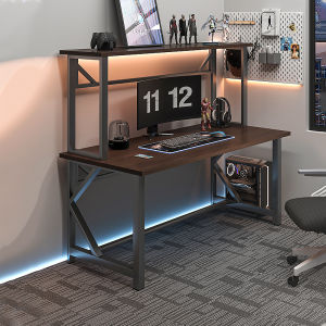 E-sports Hotel Desktop Computer Desk Dual Layer Gaming Club Home Use PC Case Table Simple Style No Storage Drawer Required