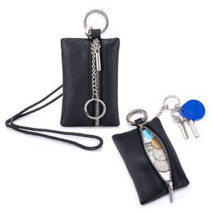 Japanese Style Genuine Leather Halter Neck Mini Bag Dopamine Contrast Color Design Coin Key Lipstick Bag
