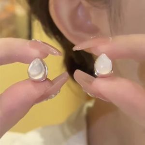 Hoa Tai Đính Đá Mắt Mèo Thiết Kế Thanh Lịch Hai Mặt Hình Giọt Nước Thanh Lịch Đa Năng Trang Sức Thời Trang Cho Phụ Nữ