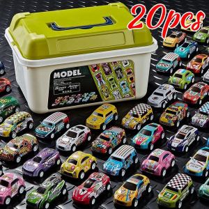 20Pcs Iron Toy Mini Pull Back Car Model Multicolor Alloy Sport Racing Car Toys for Kids Gift