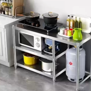 304 Stainless Steel Gas Stove Stand Rack Thicken Kitchen Cabinet Rack Stainless Steel Shelf Gas Rack Stove Rack Kitchen Stand Organizer Space Saver