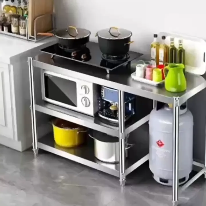 Gas Stove Racking 304 Stainless Steel Gas Stove Stand Rack Thicken Kitchen Cabinet Rack ...