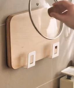Kitchen Rack Punch-free Wall-mounted Chopping Board Placement Rack Pot Cover Rack Storage Shelf
