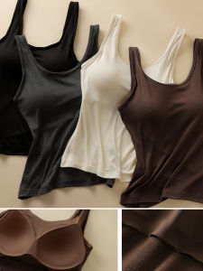 Silk Vest Womens Outerwear 2025 New Autumn Winter Strapless Inner Match Bra Integrated Slim Fit Sleeveless Base Shirt