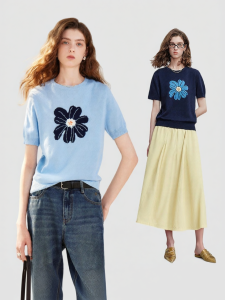 Toyouth | Summer Flower Jacquard Knitted Top for Women
