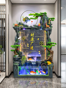 Indoor Outdoor Rock Garden Fountain Fish Tank Water Feature Circulating Landscape Living Room Decorative Humidifier Wealth Attracting Feng Shui Gift