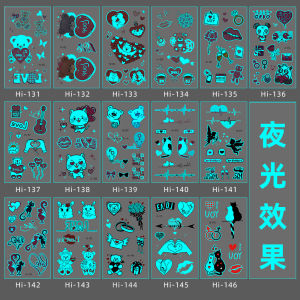 Luminous Stickers for Couples Date Night Valentines Day Heart Tattoo Stickers Music Festival Bar Concert Makeup Decoration