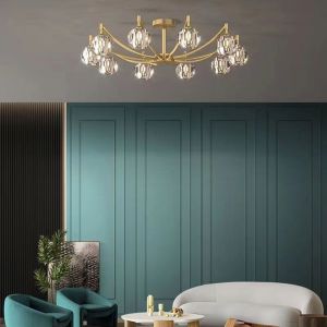 Retail And Wholesale Luxury Atmosphere Simple Bedroom Ceiling Lamp Nordic Crystal Living Room Restaurant Study Room Light
