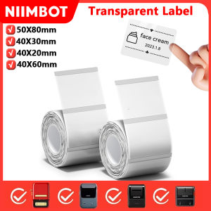 Niimbot B1/B21/B3S Transparent Thermal Label Self-Adhesive Stickers Waterproof Paper Roll For Barcode Code Tag Labeling Machine