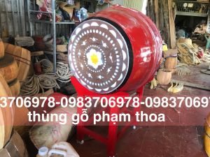 trống gỗ trường học -trống đình-trống chùa(đk:52x65)giá dùi đi kèm