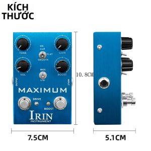 IRIN | IRIN AN-41 Blue Guitar Effect Pedal - Ống Tích Hợp Tăng Tốc Tối Đa True Bypass Metal Phụ Kiện Đàn Guitar Điện