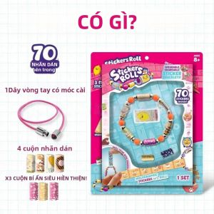 Rolls Sticki Book - Vòng Tay Dán Hình Đồ Chơi Có Thể Đeo Được Và Chia Sẻ Được Với Sổ Lưu Trữ | Bao Gồm 120 Miếng Dán Mini