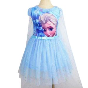 new design elsa tutu dress with long cape for girls2-7yrs old