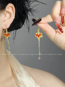 Long Leaf Maple Leaf Earrings Womens Fashionable  out Handmade Alloy Silver Plated Gold Plated Ear Studs Plant Floral