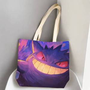 Bandai | Pokemon Bulbasaur Storage Bags Tote Bag Travel Summer Beach Shoulder Bag Reusable Grocery Shopping Bag Anime Artwork