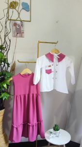 baju setelan anak perempuan inner dan cardy /inara set kids / setelan anak viral crinkle airflow