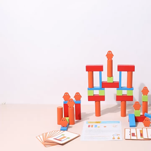【SG STOCK】Solid Wood Kids Building Blocks Preschool Toddlers Early Educational Creative Construction Stacking Toy