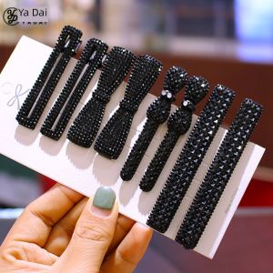 K-style Back Head Black Hairpin Diamond Clip Duckbill Clip Bang Side Clip Cropped Hair Clip a Pair of Hairclips Simple Hair Clip