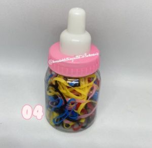KARET JEPANG WARNA- WARNI KEMASAN BOTOL DOT MINI | IKAT RAMBUT | KUNCIRAN ANAK - 1BOTOL