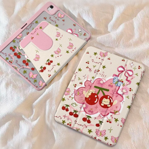 เคสไอแพด หมุนได้ 360° ลายแมวเชอรี่ พับ 3 ทบ มีช่องเสียบปากกา Gen11 Gen10 AIr7 Air6pro11