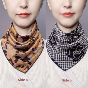 XUANXUAN | Double-Sided Button-Up Triangle Scarf Neck Protector Versatile Womens Fashionable Korean Style Spring Autumn Winter Neck Warmer