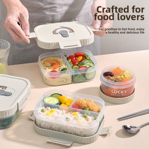 WODEBAIHUI | Microwaveable Meal Box Set Portable Insulated Bag