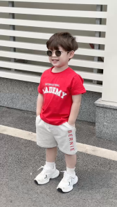 Set bộ thể thao tay ngắn họa tiết in chữ Academy cho bé trai size 1 đến 7 tuổi BERNIE KIDS P0225B11