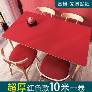 Red Table Decorative Stickers Waterproof TV Background Wall Paper Furniture Renovation Chinese Style Festive Self Adhesive Wallpaper