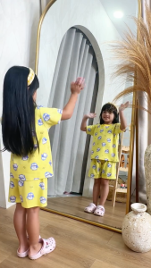 Velvet Junior 3 Set Setelan Oblong Pendek dan Celana Pendek