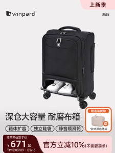 Durable Oxford Cloth Luggage Bag 20 Inch Carry-On Suitcase with Pull Rod for Business Travel Winpard Polyester Soft Bag with Lock