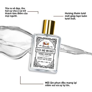 Nước Hoa Nam ROXELIS 50ml Hương Whiskey Homme Lưu Hương Lâu Mùi Thơm Quyến Rũ Không Cồn Tăng Cường Vẻ Quyến Rũ Cá Nhân Phong Cách Thanh Lịch.